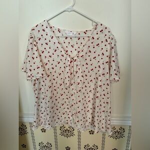 Women’s LC Lauren Conrad Tie Front Flutter Sleeve Woven Top 1X